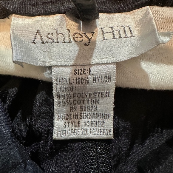 Ashley Hill Vintage 1990s Y2K Black Green Colorblock Zip Front Windbreaker Large - Picture 15 of 16